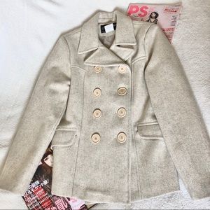 Women's Cream Pea Coat